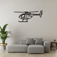 MD 500F Ð Light Utility Helicopter Silhouette Metal Wall Art