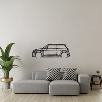 Mini 2019 Cooper Works Silhouette Metal Wall Art