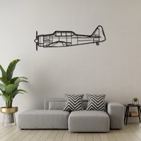 North American T-6G Texan Ð Advanced Trainer Aircraft Silhouette Metal Wall Art