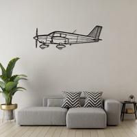 Piper Cherokee PA-28-140 Ð Four-Seat Single-Engine Aircraft Silhouette Metal Wall Art