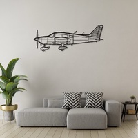 Piper PA-28-180 Cherokee Archer Ð Four-Seat Single-Engine Aircraft Silhouette Metal Wall Art