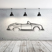 Porsche 356 Speedster Silhouette Metal Wall Art