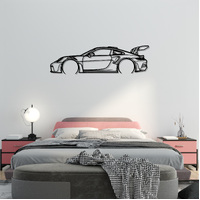 911 GT3 RS model 992 Silhouette Metal Wall Art