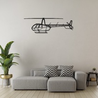 Robinson R44 Raven II Ð Four-Seat Light Helicopter Silhouette Metal Wall Art
