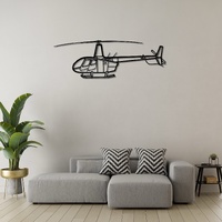 Robinson R66 Ð Light Turbine Helicopter Silhouette Metal Wall Art