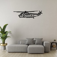 Sikorsky S-61A1 Sea King Ð Twin-Engine Naval Helicopter Silhouette Metal Wall Art