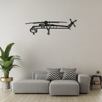 Sikorsky S-64 Skycrane Ð Heavy-Lift Helicopter Silhouette Metal Wall Art