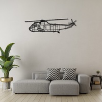 Sikorsky SH-3 Sea King Ð Twin-Engine Naval Helicopter Silhouette Metal Wall Art