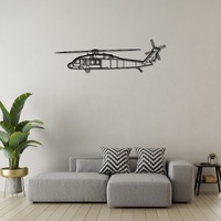 Sikorsky UH-60L Black Hawk Ð Tactical Utility Helicopter Silhouette Metal Wall Art