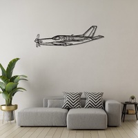 Socata TBM - High-Performance Single-Engine Turboprop Aircraft Silhouette Metal Wall Art