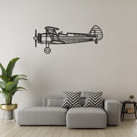 Boeing-Stearman Model 75 Ð Classic Biplane Trainer Silhouette Metal Wall Art