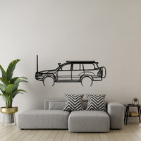 Toyota 2007 Landcruiser 100 Series Silhouette Metal Wall Art
