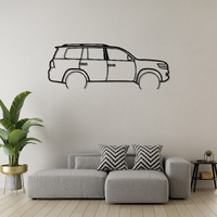 Toyota 200 Series Landcruiser Silhouette Metal Wall Art