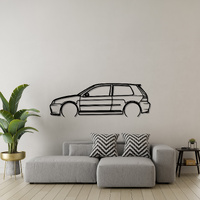 Volkswagen 2003 Golf 4 GTI Silhouette Metal Wall Art